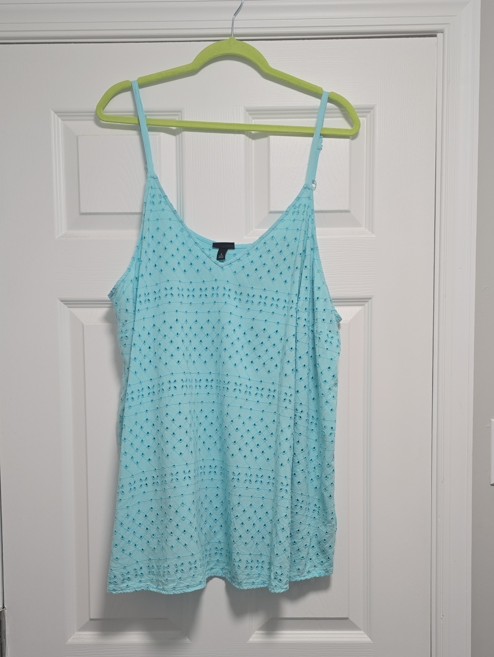 Torrid Light Aqua Eyelet Camisole with Adjustable Straps